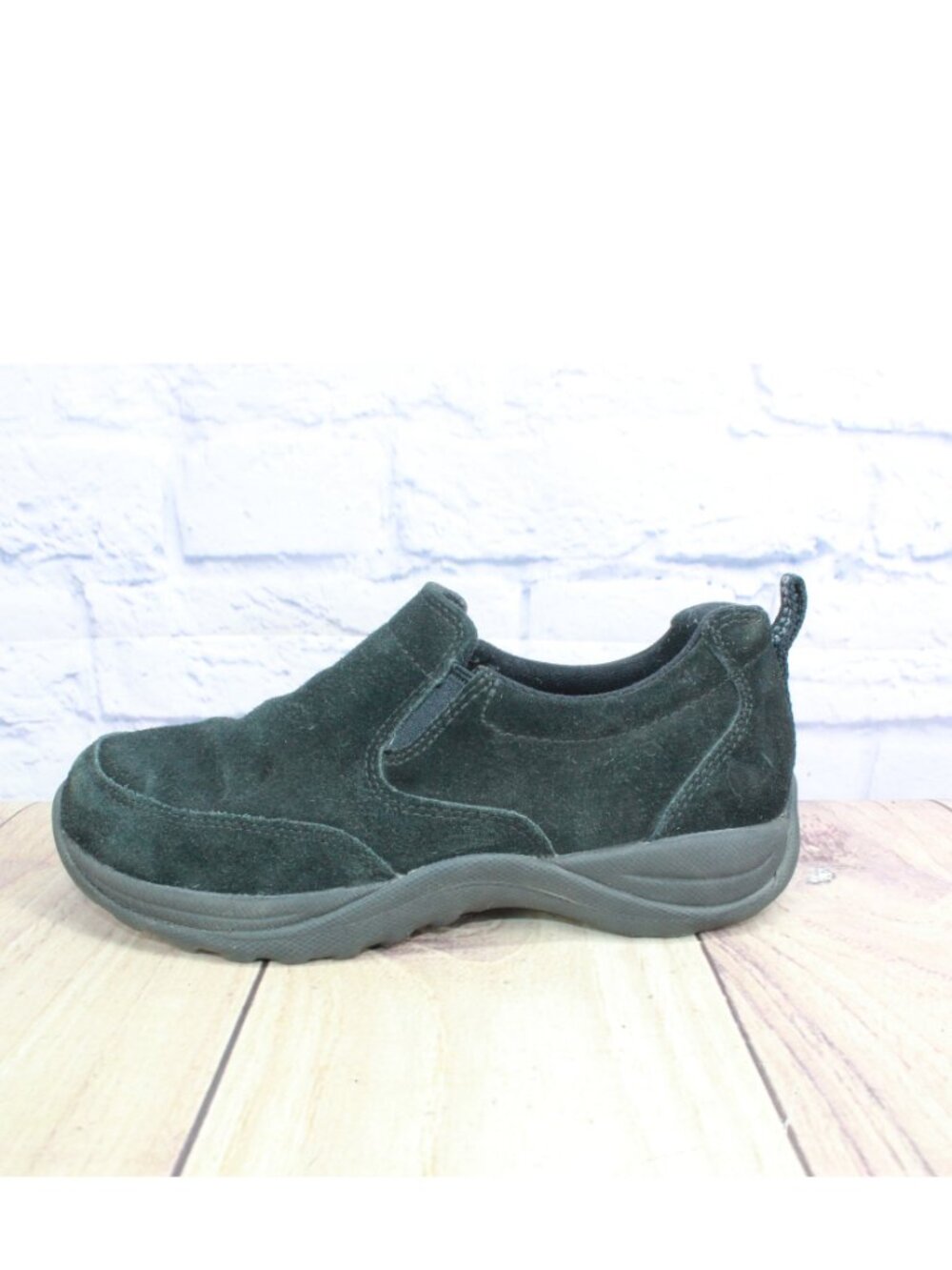 LL Bean Black Suede Water Resistant Mocs Slip On Gorpcore Utility Size 6 M